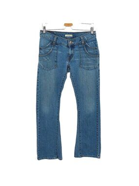 Y2K Levis Juniors 9 Blue Distressed Low Rise Flare Leg Denim Jeans Pants 2000s